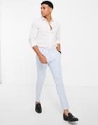 Asos Design Super Skinny Suit Pants In Pastel Blue-blues