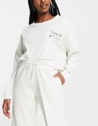 Tommy Hilfiger Organic Cotton Blend Soft Rib Logo Crop Top In Ivory-white