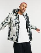 Soul Star Snow Camo Jacket With Detachable Hood In White