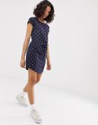 Only Polka Dot Tie Waist Dress-multi