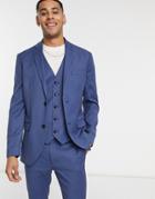 Topman Skinny Suit Jacket In Blue-blues