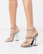 Public Desire Statement Sandals With Chain Detail-silver