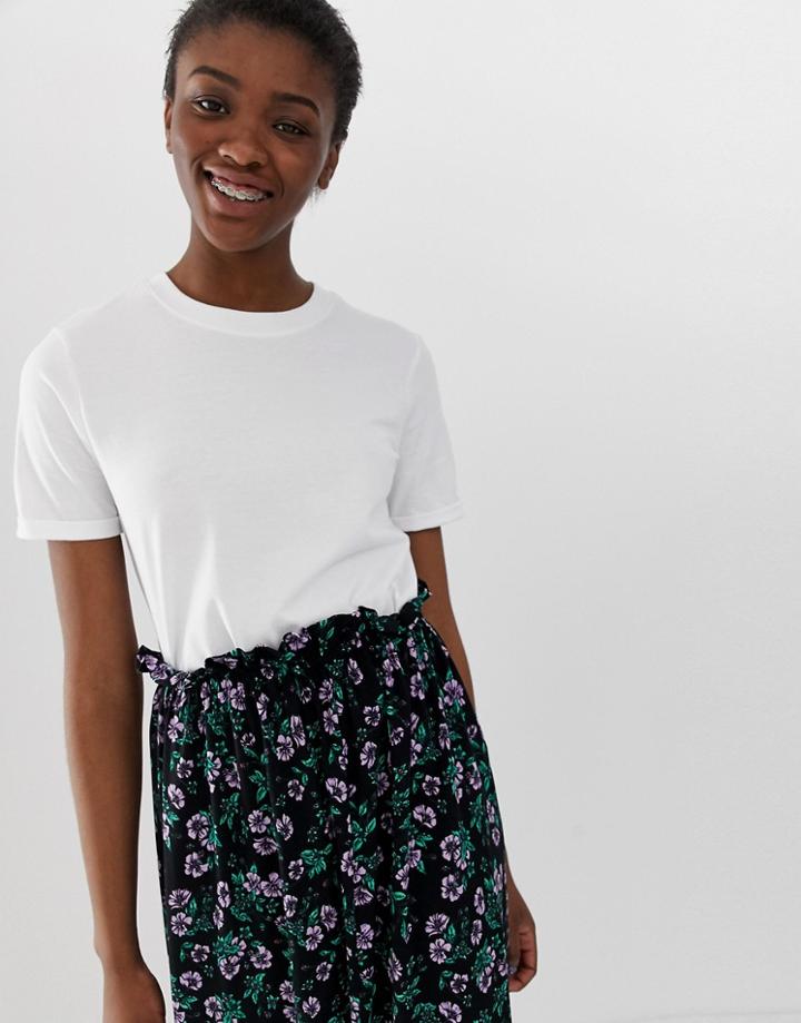 Pieces Folded Sleeve T-shirt