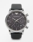 Emporio Armani Luigi Leather Strap Chronograph Watch Ar1735 - Gray