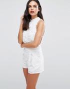 Love High Neck Lace Top - White