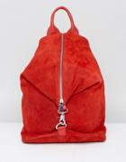 Asos Suede Dogclip Backpack - Red