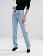 Lavand Drapey Denim Pants - Blue
