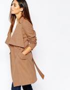 Warehouse Fall Away Belted Coat - Camel