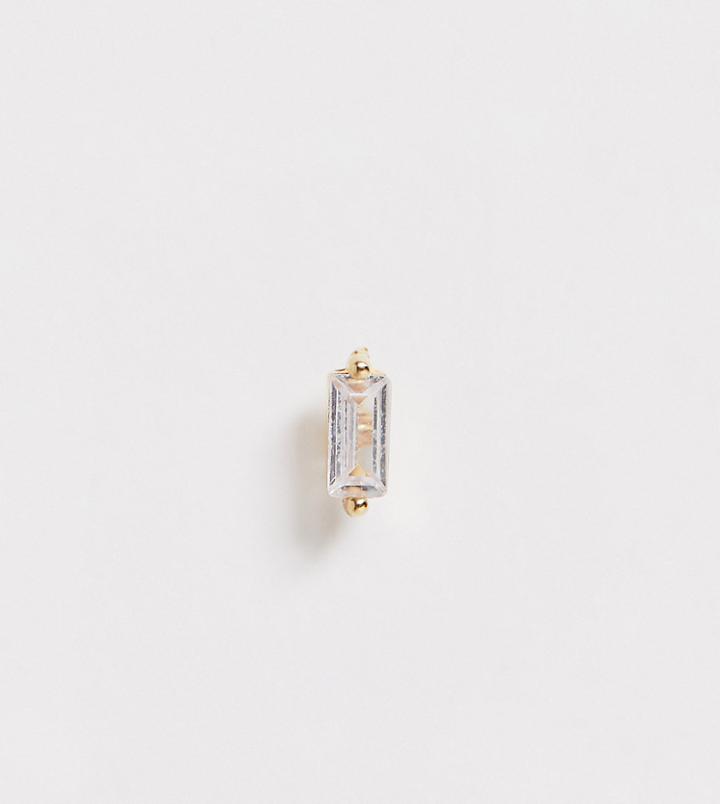 Astrid & Miyu 18k Gold Baguette Barbell After Care Piercing Single Stud Earring