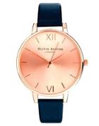 Olivia Burton Big Dial Navy Watch With Rose Gold Face - Navy And Rose Gold