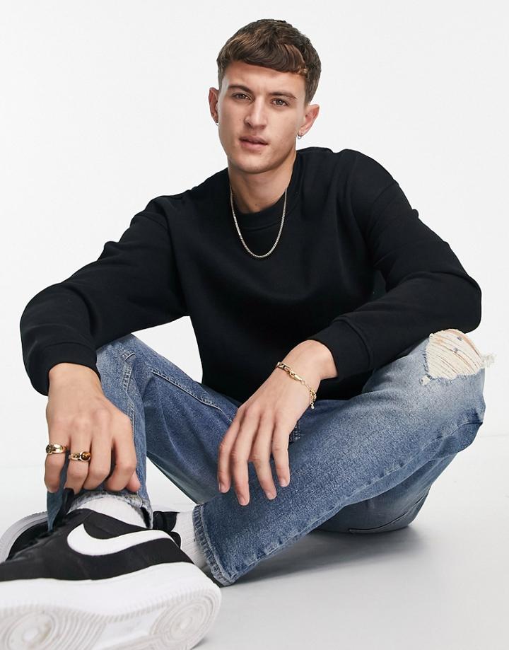 Jack & Jones Originals Oversized Sweatshirt In Black