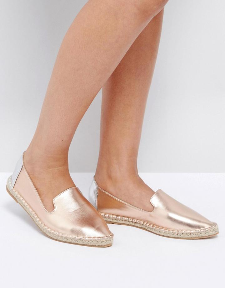 Asos Jewels Pointed Espadrilles - Gold