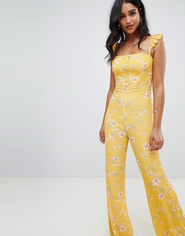 Flynn Skye Bloom Print Jumpsuit - Yellow