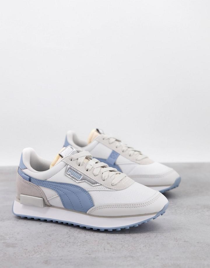 Puma Future Rider Sneakers In Off White And Blue