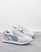 Puma Future Rider Sneakers In Off White And Blue