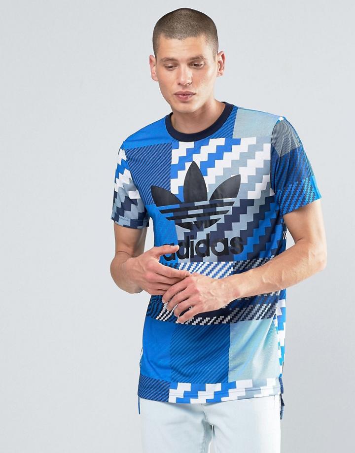 Adidas Originals Camo Trefoil T-shirt In Gray Ay8289 - Gray