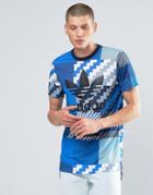 Adidas Originals Camo Trefoil T-shirt In Gray Ay8289 - Gray