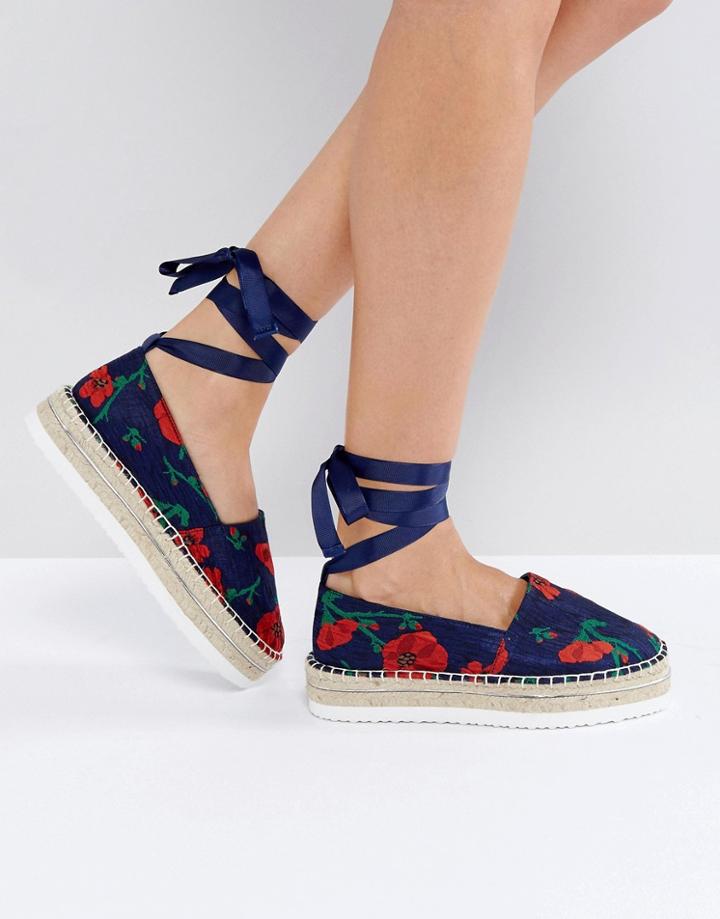 Asos Joburg Tie Leg Espadrilles - Multi