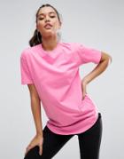 Asos Ultimate Curved Hem Boyfriend T-shirt - Pink