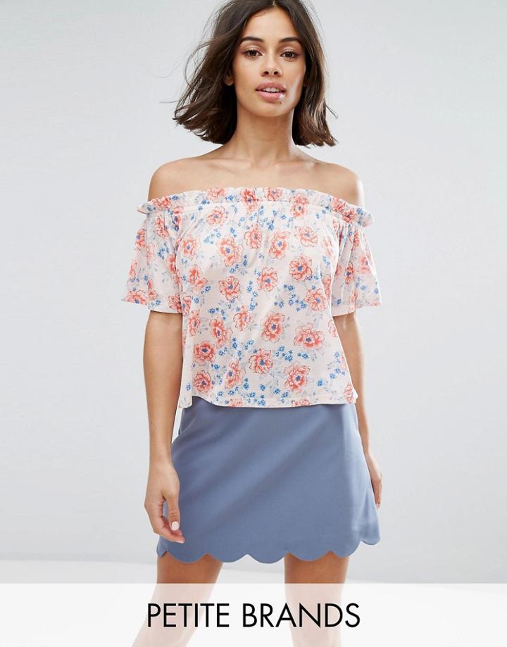 Miss Selfridge Floral Print Bardot Top - Multi