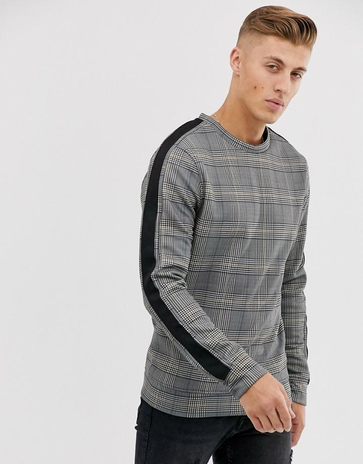 River Island Sweatshirt In Black Check