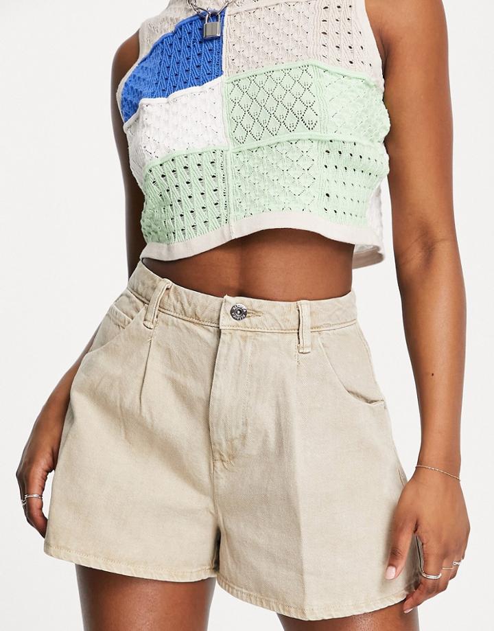 Bershka Lightweight Shorts In Beige-neutral