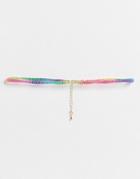 Designb London 90s Cord Choker In Neon Multi