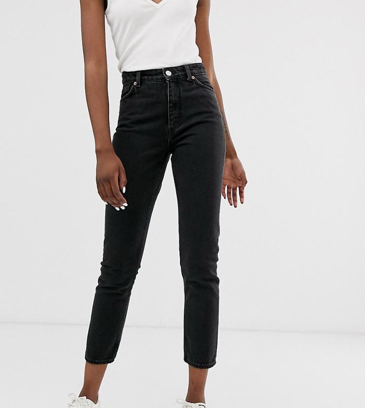 Monki Kimomo High Waist Mom Jeans With Organic Cotton In Wash Black