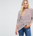 Asos Tall Stripe T-shirt With Long Sleeve In Oversize Fit - Multi