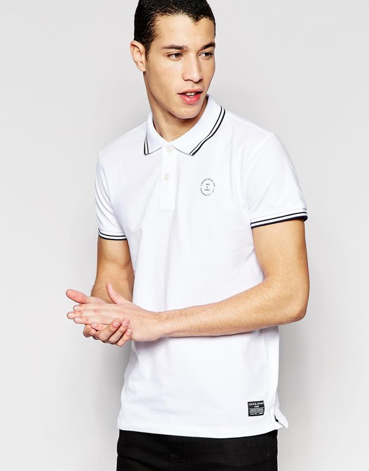 Jack & Jones Twin Tipped Polo - White