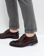Dead Vintage Brogue Derby In Bordo Leather - Red