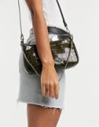 & Other Stories Croc Leather Baguette Handbag In Khaki-green