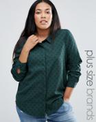 Brave Soul Plus Shirt In Heart Print - Green