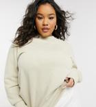 Reebok Plus Central Logo Sweatshirt In Beige - Beige-neutral