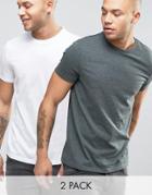 Asos 2 Pack T-shirt With Crew Neck Save - Multi