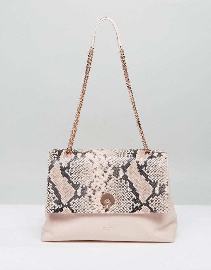 Ted Baker Circle Lock Exotic Trim Satchel - Pink