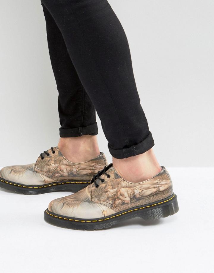 Dr Martens 1461 William Blake Print 3 Eye Shoes - Gray
