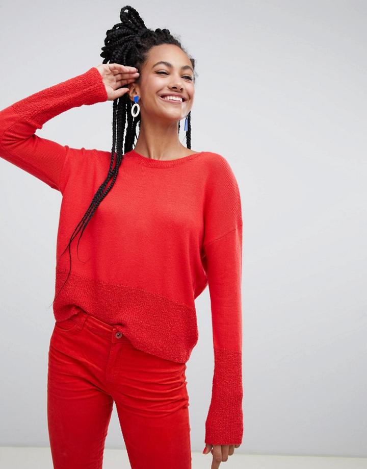 Esprit Lightweight Oversized Jumper In Red - Red