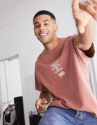 New Look T-shirt With Print In Dark Pink