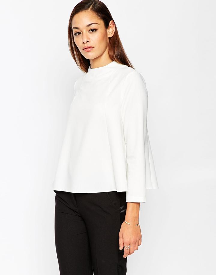 Asos Funnel Neck Swing Top - White