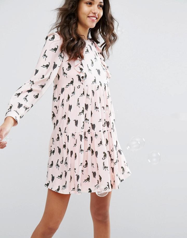 Paul & Joe Sister Cat Motif Dress - Pink