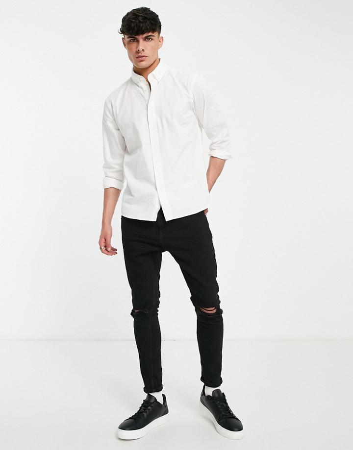 Pretty Green Rohini Cotton Shirt In White