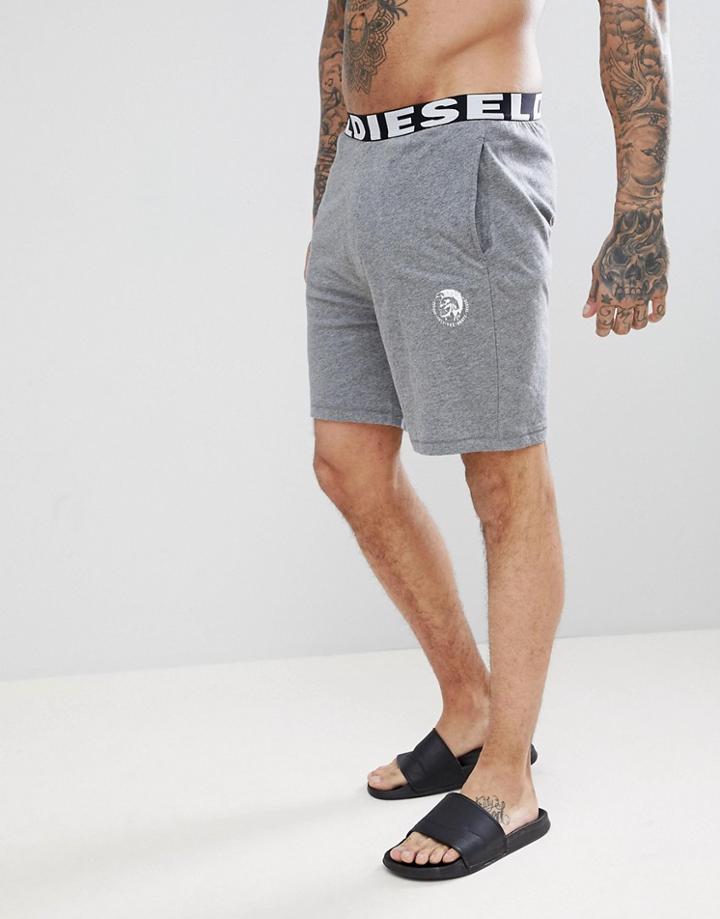 Diesel Large Logo Lightweight Lounge Shorts Gray - Gray