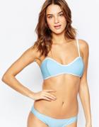 South Beach Mix And Match Cami Bralette Bikini Top - Blue