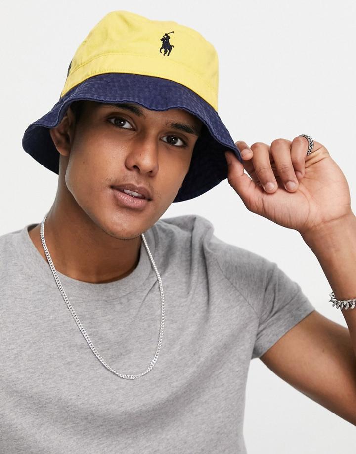 Polo Ralph Lauren Icon Logo Twill Color Block Bucket Hat In Multi