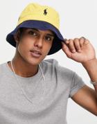 Polo Ralph Lauren Icon Logo Twill Color Block Bucket Hat In Multi