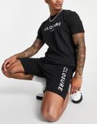 Closure Printed Logo Shorts In Black - Part Of A Set