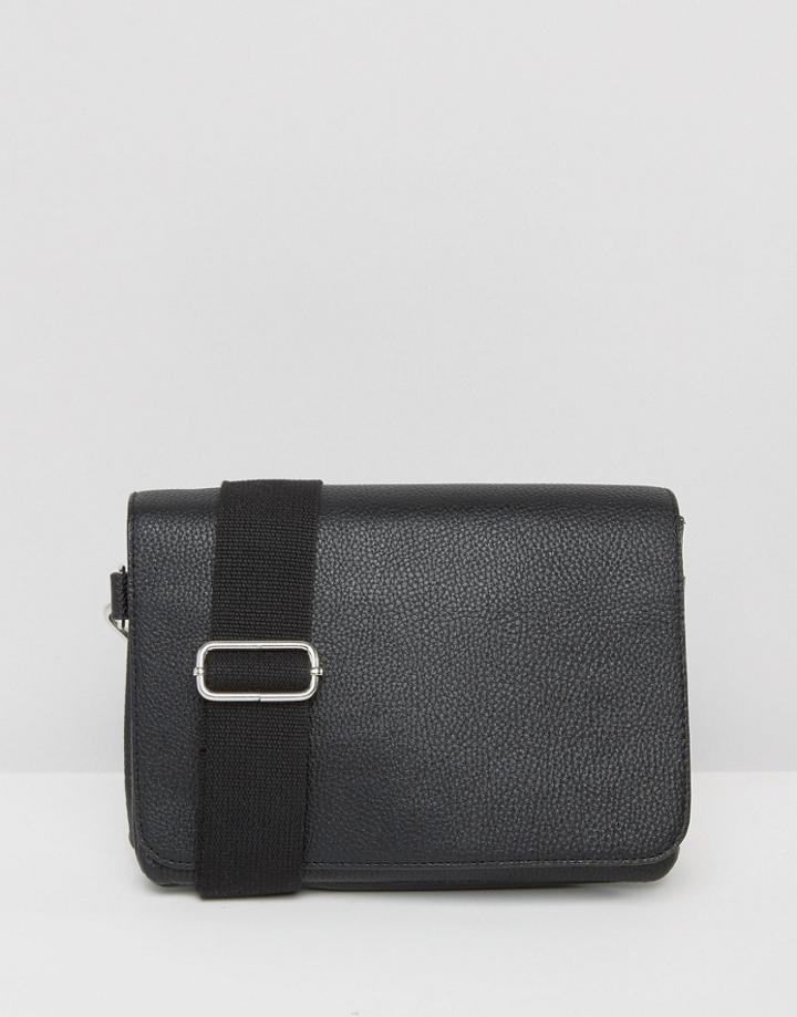 Monki Minimal Cross Body Bag With Wide Strap - Black