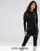 Fila Petite Long Sleeve Top With Logo Tape Detail - Black