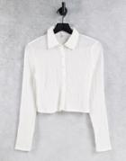 Emory Park 90s Shrunken Shirt In Crinkle Ivory-white